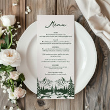 Handgezeichnete Berg-Sommer-Hochzeit