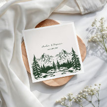 Handgezeichnete Berg-Sommer-Hochzeit