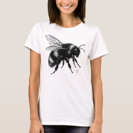 Handgezeichnete Bienen-Illustration – Detaillierte T-Shirt