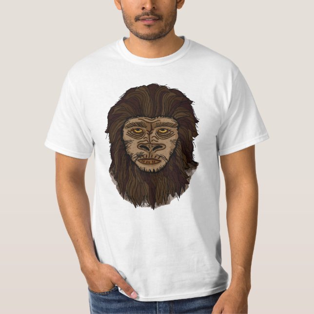 Handgezeichnete Bigfoot Sasquatch Sumpfape T-Shirt (Vorderseite)