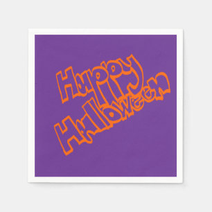 Handgezeichnete Blasenbeschriftung Frohes Hallowee Serviette
