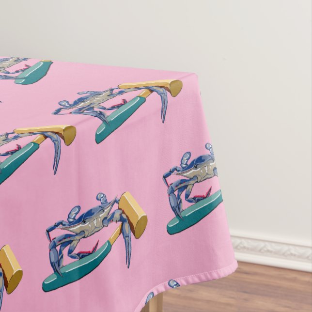 Handgezeichnete blaue Krabbe mit Hammer Mallet Cra Tischdecke (Beispiel)