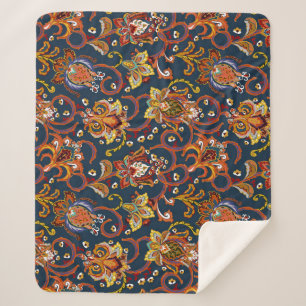 Handgezeichnete Blume: farbiges Marinemuster Sherpadecke
