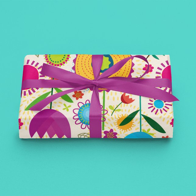 Handgezeichnete Blume Flachpapier Geschenkpapier Set (Von Creator hochgeladen)