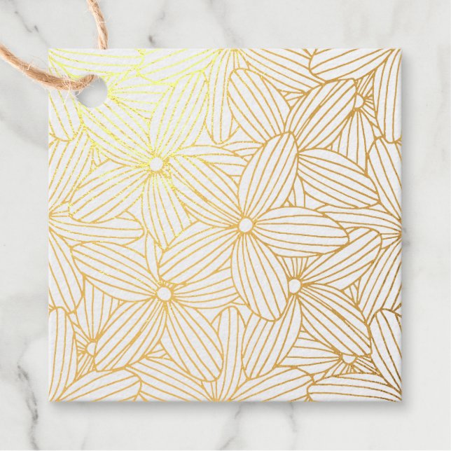 Handgezeichnete Blume Geschenkanhänger (Vorderseite)