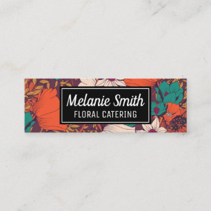 Handgezeichnete Blume Mini Visitenkarte