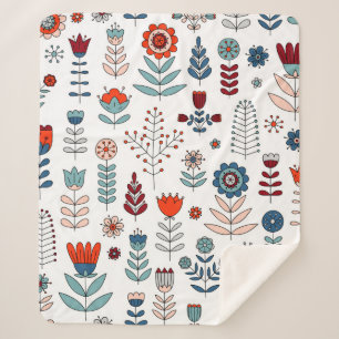 Handgezeichnete Blume nahtlos Sherpadecke