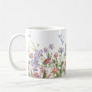 Handgezeichnete Blumenmotive Kaffeetasse