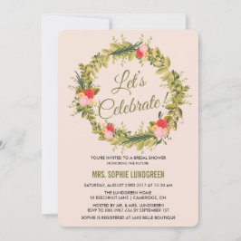 Handgezeichnete Blumenstrauß Bridal-Dusche Einladu Einladung