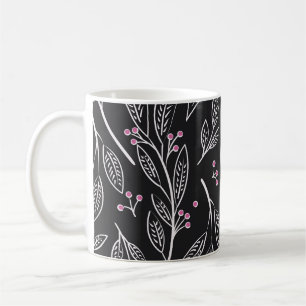 Handgezeichnete Blüte: Nahtloses Design Kaffeetasse
