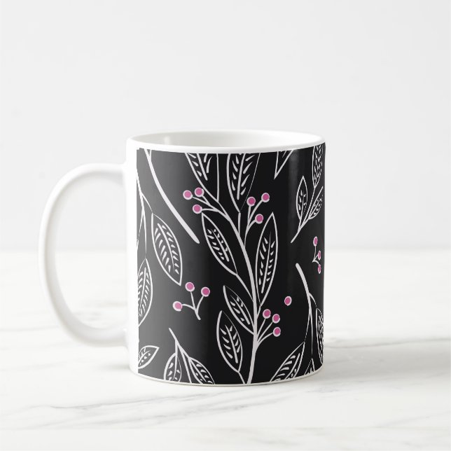 Handgezeichnete Blüte: Nahtloses Design Kaffeetasse (Links)