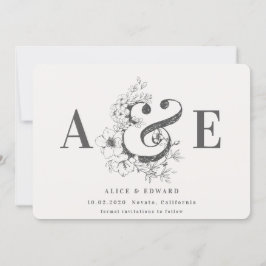 Handgezeichnete Blütenblätter Save the Date