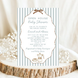 Handgezeichnete Bonjour Bebe Open House Kinderdusc Einladung