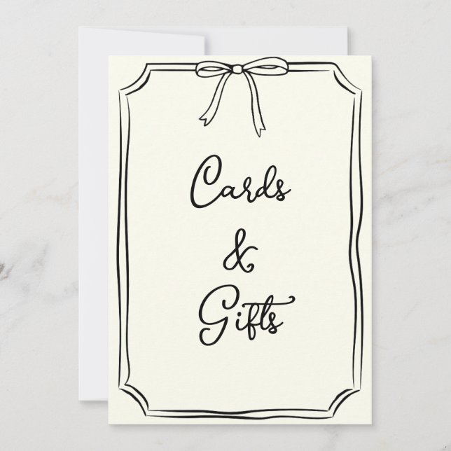 Handgezeichnete Bow Coquette Chic Cards und Gesche (Vorderseite)