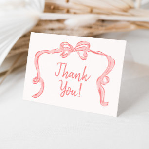 Handgezeichnete Bow Girl Babydusche Danke Karte