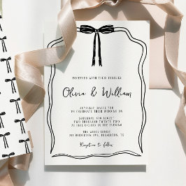 Handgezeichnete Bow Moderne Chic Hochzeit Einladung