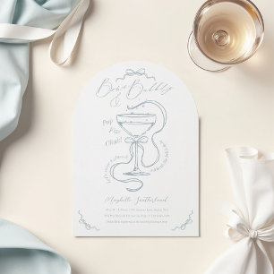 Handgezeichnete Bows Bubbly Cocktail Brautparty Ar Einladung