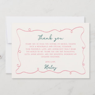 Handgezeichnete Brautparty  Dankeskarte