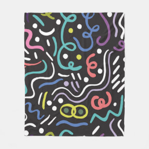 Handgezeichnete Bürste. Abstraktes Muster, Zickzac Fleecedecke