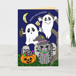 Handgezeichnete Cartoon Halloween-Grüße Feiertagskarte