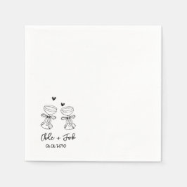 Handgezeichnete Champagnerglas-Hochzeitsservietten Serviette