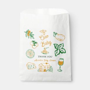 Handgezeichnete Ciao Italian Pizza & Pasta Babypar Geschenktütchen