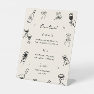 Handgezeichnete Cin Cin Bar Sockelschild