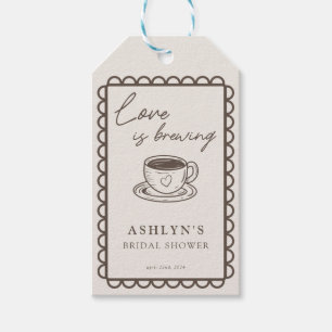 Handgezeichnete Coffee Theme Brautparty Geschenkta Geschenkanhänger