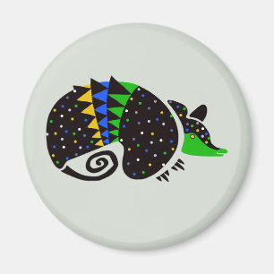 Handgezeichnete coole ARMADILLO - Wildfauna - Bras Magnet