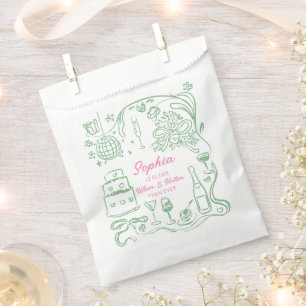 Handgezeichnete Coquette Wiser und Hotter Geburtst Geschenktütchen