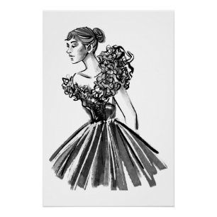 Handgezeichnete Couture-Mode Poster