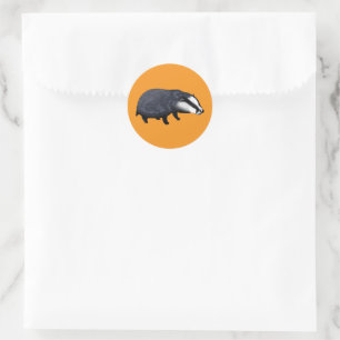 Handgezeichnete Dachs-Illustration Design Runder Aufkleber
