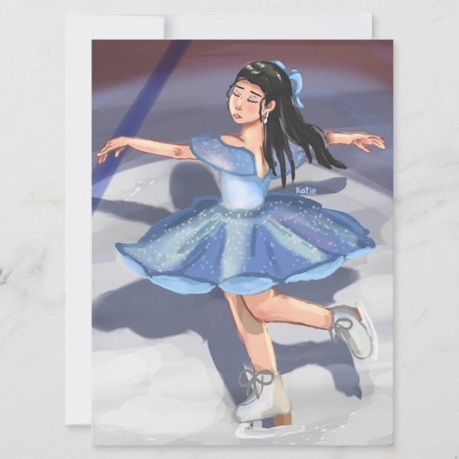 Handgezeichnete Digital Art Post Card Skater für M (Vorderseite)