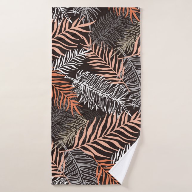 Handgezeichnete Doodle-Palm-Blätter Badehandtuch (Badehandtuch)