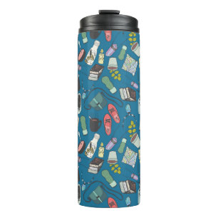 Handgezeichnete Doodle-Skizze Thermosbecher
