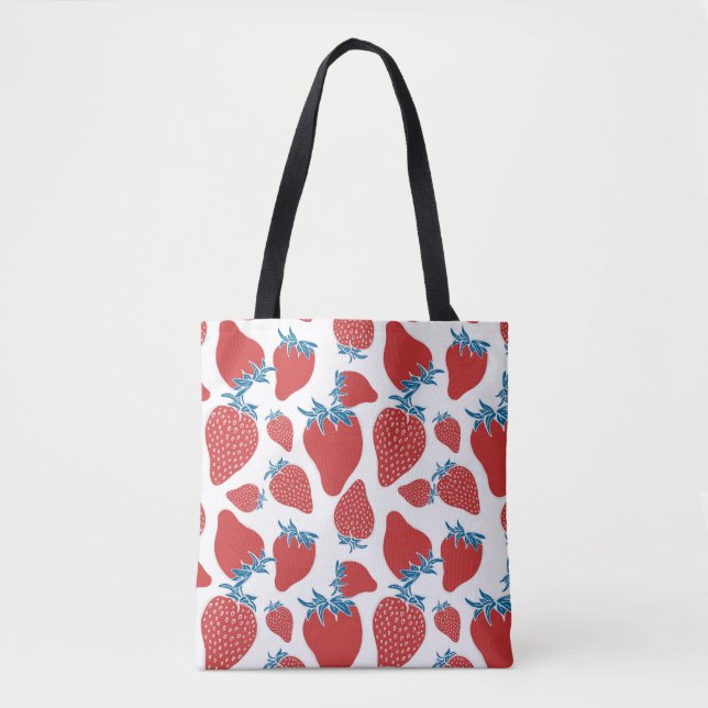 Handgezeichnete Erdbeeren nahtlos Muster. hintergr Tasche (Vorderseite)
