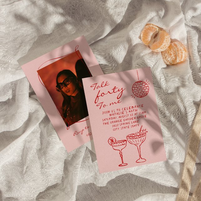 Handgezeichnete Farbschrift 40. Foto Geburtstag Einladung (Von Creator hochgeladen)