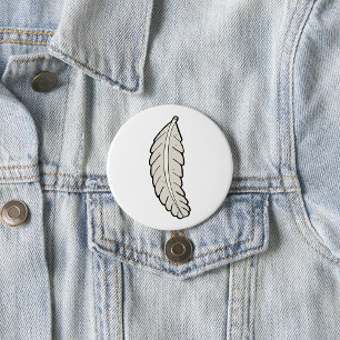 Handgezeichnete Federn Minimalistische Natur Button