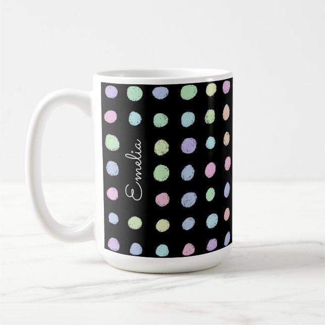 Handgezeichnete Felder personalisierte Umarmung Kaffeetasse (Links)