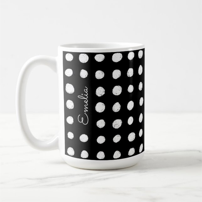 Handgezeichnete Felder personalisierte Umarmung Kaffeetasse (Links)