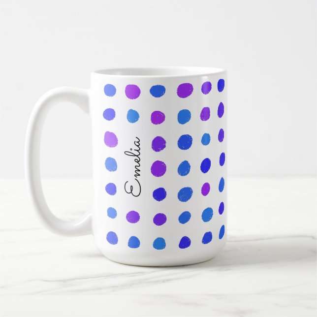 Handgezeichnete Felder personalisierte Umarmung Kaffeetasse (Links)