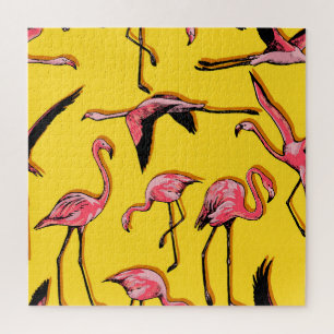 Handgezeichnete Flamingos Vintage nahtloser Hinter