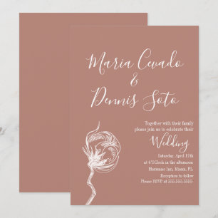 Handgezeichnete Florals Wedding Earth Tone Einladung