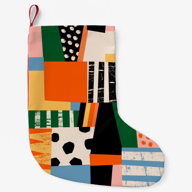 Handgezeichnete Formen. Abstrakt zeitgenössisch Kleiner Weihnachtsstrumpf (Vorderseite)