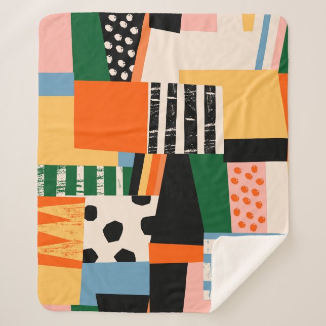 Handgezeichnete Formen. Abstrakt zeitgenössisch Sherpadecke (Vorderseite)