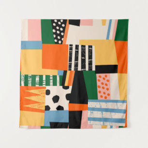 Handgezeichnete Formen. Abstrakt zeitgenössisch Wandteppich