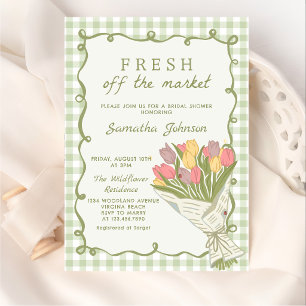 Handgezeichnete frische Bridal Shower-Einladung vo Einladung