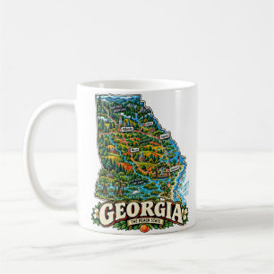 Handgezeichnete Georgia-Reise-Kunst-Sehenswürdigke Kaffeetasse