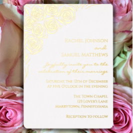 Handgezeichnete Gold-Rose Einzigartige Moderne Hoc Folieneinladung