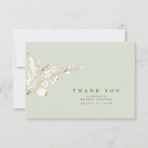 Handgezeichnete goldene Wildblumen Elegante Danksa Dankeskarte
